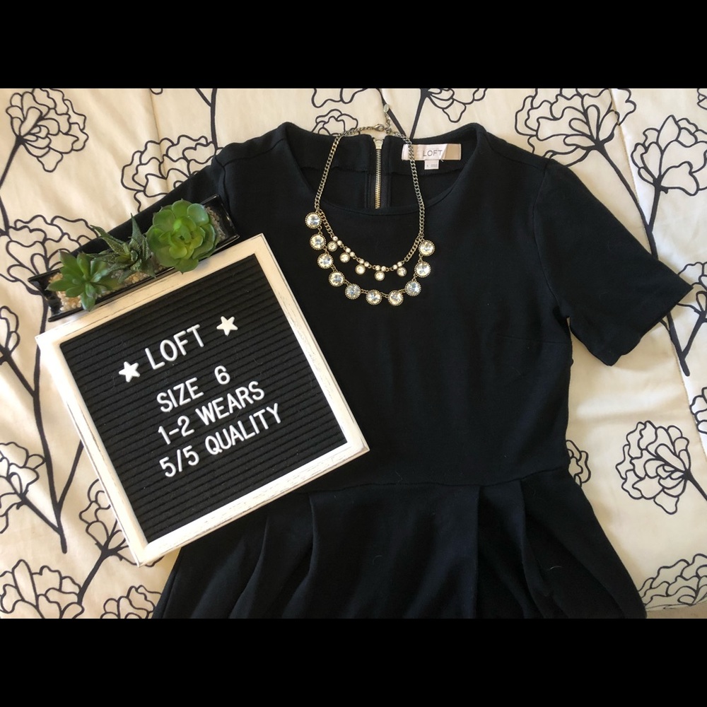 [ LOFT ] Gold Zippered LBD